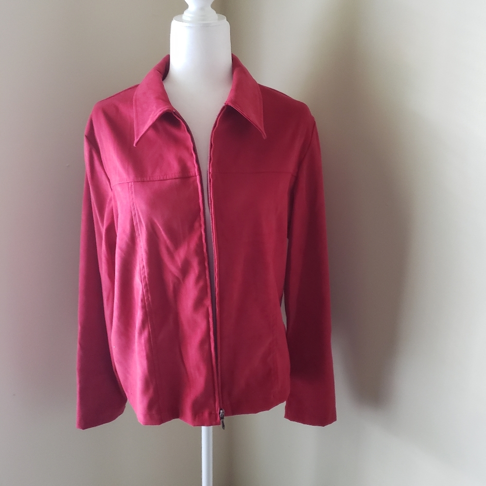 Croft & Barrow red zip-up collared jacket
